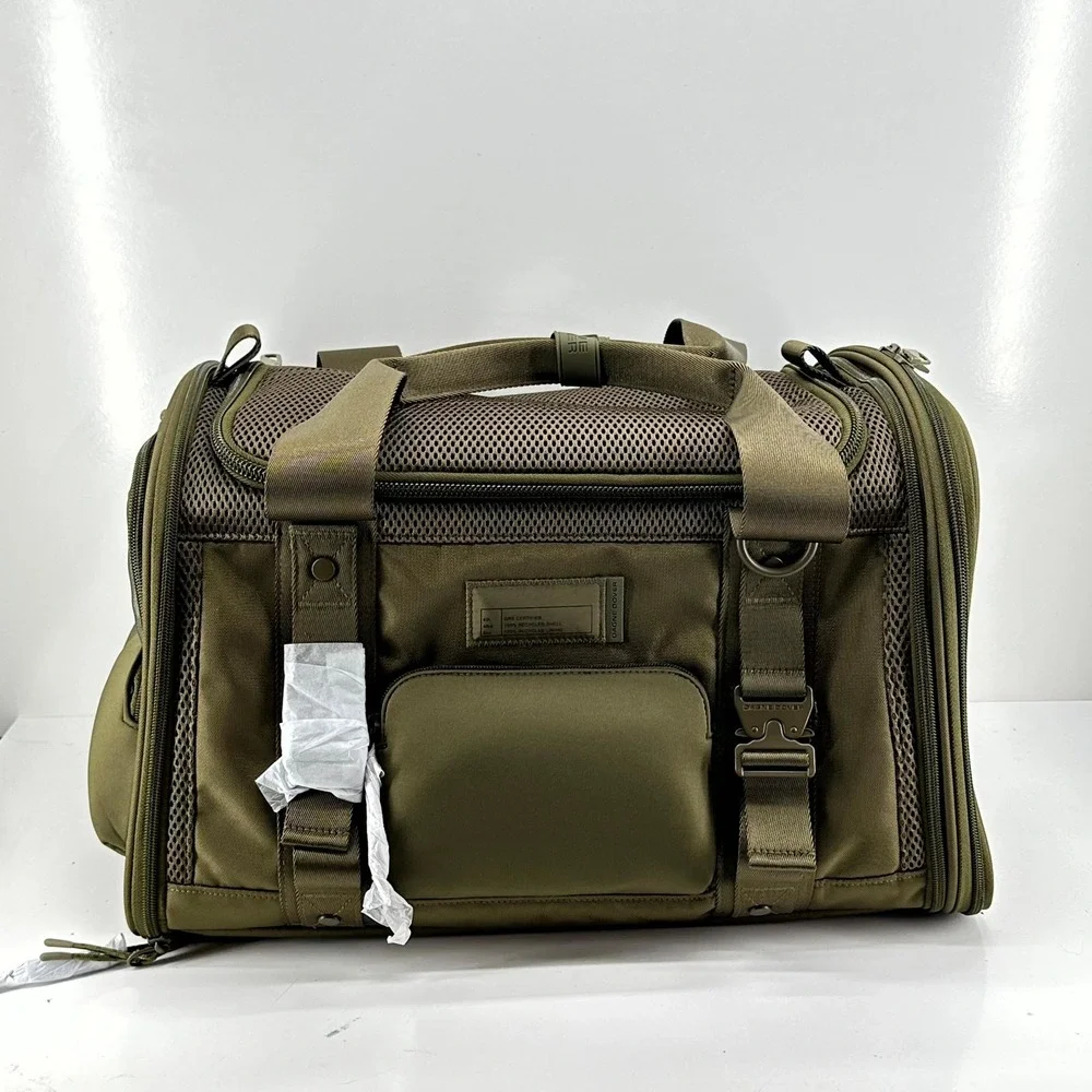 Dagne Dover Kyoto Pet Carrier Large Moss Green Recycled Mesh Travel Bag 20lb NEW